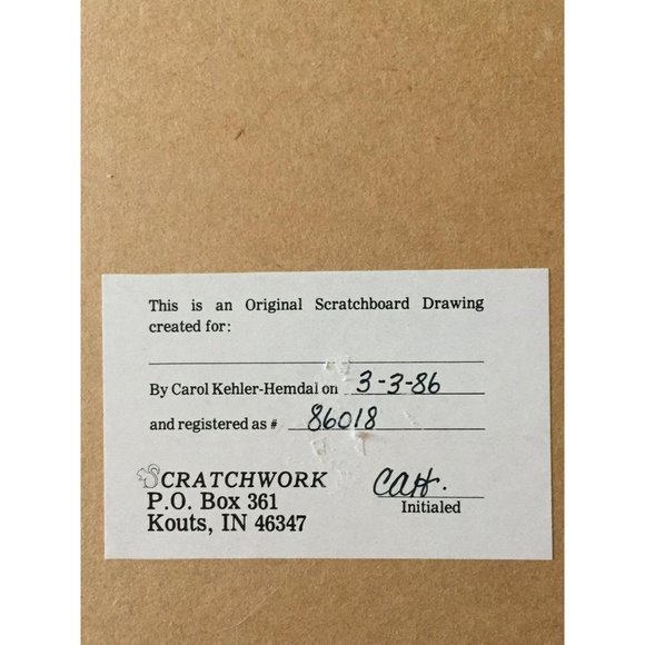 Giraffe Original Scratchboard Art by Carol Hemdal - Picture 9 of 9